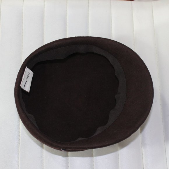 Nine West Wool Hat Brown newsboy classic One size - Picture 7 of 9